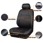 HORSE KINGDOM Universal Deluxe Pu Luxury Vinyl Faux Leather Car Seat Covers Full Set, Airbag Compatible, Breathable, Fit for Cars, Trucks, SUV (All Black)