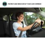 FH Group Light Breathable Durable Washable Flat Foam Padding Cloth Full Set Car Seat Covers, Airbag & Split Compatible w Gift - Universal Fit for Cars Trucks and SUVs (Black)