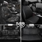 HORSE KINGDOM Universal Deluxe Pu Luxury Vinyl Faux Leather Car Seat Covers Full Set, Airbag Compatible, Breathable, Fit for Cars, Trucks, SUV (All Black)