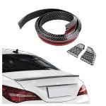 4.9Ft Car Rear Spoiler - 3D Glossy Roof Spoiler Trunk Spoiler Lip Car Exterior Accessories - Punch-Free Installation - Universal Side Skirt Tail Fin Spoilers for Cars Trucks SUVs (Carbon Fiber)
