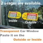 GOOYOGOO (Set of 6) Warning GPS Tracking Stickers for Car, 4x2 Inch, Alarm System GPS Tracking Device,Anti-Theft,Double-Sided Printed Inside or Outside of The Window