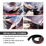 4.9Ft Car Rear Spoiler - 3D Glossy Roof Spoiler Trunk Spoiler Lip Car Exterior Accessories - Punch-Free Installation - Universal Side Skirt Tail Fin Spoilers for Cars Trucks SUVs (Carbon Fiber)