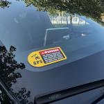 GOOYOGOO (Set of 6) Warning GPS Tracking Stickers for Car, 4x2 Inch, Alarm System GPS Tracking Device,Anti-Theft,Double-Sided Printed Inside or Outside of The Window