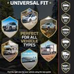 TIRESHIELD PRO Tire Covers Set of 4 - Heavy Duty All-Weather UV-Resistant Wheel Covers w/StormLock-System - Year-Round Protection for Your RV, Camper, Truck, Car & Trailer Tires w/ 23-25.75" Diameter