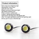 LEADTOPS 10Pcs 18mm 12V Eagle Eye LED Car Fog DRL Daytime Running Light Backup Reverse Tail Rock Lights Small bulb (White, Black Case)