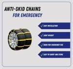 Jeremywell 10 PCS Emergency Anti-Skid Mud Snow Survival Traction Multi-Function Car Tire Chains, Yellow, Security Chains for Car Truck SUV Emergency Winter Driving Universal Tire Cable Belts