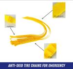 Jeremywell 10 PCS Emergency Anti-Skid Mud Snow Survival Traction Multi-Function Car Tire Chains, Yellow, Security Chains for Car Truck SUV Emergency Winter Driving Universal Tire Cable Belts