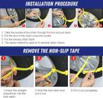 Jeremywell 10 PCS Emergency Anti-Skid Mud Snow Survival Traction Multi-Function Car Tire Chains, Yellow, Security Chains for Car Truck SUV Emergency Winter Driving Universal Tire Cable Belts