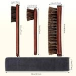 Lyssra 4-Piece 100% Horse Hair Shoe Brush Kit Premium Dauber Applicators Leather Care Cleaning Set with Polishing Brushes and Cloth for Leather Suede Shoes Boots Bags Cars Cleaning Polishing