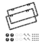 EWBN Bling License Plate Frame for Women, 2 Pack Sparkly Rhinestone License Plate Holder, Premium Stainless Steel Diamond Car Accessories License Plate Cover with Glitter Crystal Caps（Black）
