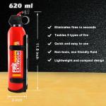 Fire Extinguisher, Car Fire Extinguisher with Mount, 4 in 1 Portable Kitchen Fire Extinguisher for A, B, C, K Category, 620ml Mini Water-Based Fire Extinguisher for Car Truck Boat Home Office(1pcs)