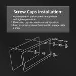 EWBN Bling License Plate Frame for Women, 2 Pack Sparkly Rhinestone License Plate Holder, Premium Stainless Steel Diamond Car Accessories License Plate Cover with Glitter Crystal Caps（Black）