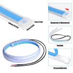 TEKSHINNY Car LED Strip Lights, 2Pcs 24 Inch Flexible LED Headlight Strips Dual Color White Turn Signal Yellow Lights Waterproof Car Daytime Running Light Strip for Truck SUV