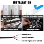 TEKSHINNY Car LED Strip Lights, 2Pcs 24 Inch Flexible LED Headlight Strips Dual Color White Turn Signal Yellow Lights Waterproof Car Daytime Running Light Strip for Truck SUV