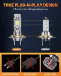 Fahren H7 Light Bulb, Super Bright 6500K, No Adapter Required 1:1 Mini Size H7 Fog Light Bulb, Plug and Play, Pack of 2