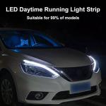TEKSHINNY Car LED Strip Lights, 2Pcs 24 Inch Flexible LED Headlight Strips Dual Color White Turn Signal Yellow Lights Waterproof Car Daytime Running Light Strip for Truck SUV