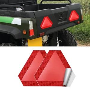 Smeyta Slow Moving Vehicle Sign 2 Pack,7"x8" Diamond Grade Reflective Sticker,Car Safety Sticker and Decal,SMV Sign for Golf Cart(Orange,2Pack)