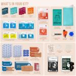 EVERLIT CARE Car First Aid Kit with Emergency Supplies Survival Gear Including Window Breaker Disposable Urine Bag Mountable Survival Kit for Family Travel in Car (Pink)