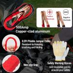 Socpuro Car Roadside Emergency Kit, Roadside Safety Tool Kit Assistance Bag with Jumper Cables, First Aid Kit, Tow Rope, Safety Hammer, Reflective Triangle for Car Vehicle Truck SUV