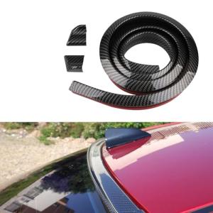 Spoilers for Cars, 4.9 Ft Reflective Carbon Fiber Spoiler Rear Spoiler Wing for Car Decorations, Universal Punch-Free Rubber Trunk Spoiler Lip, Car Exterior Accessories for Tailgate Roof Bumper