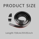 Spoilers for Cars, 4.9 Ft Reflective Carbon Fiber Spoiler Rear Spoiler Wing for Car Decorations, Universal Punch-Free Rubber Trunk Spoiler Lip, Car Exterior Accessories for Tailgate Roof Bumper