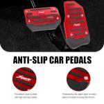 dawfall Pack-2 Car Foot Pedals, Brake + Throttle Upgraded Anti-Slip Rubber Strip Foot Pedal Cover Kit, No Drilling Required Alloy Sports Trim, Universal for Automatic Transmission Cars (Red & Black)