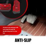 dawfall Pack-2 Car Foot Pedals, Brake + Throttle Upgraded Anti-Slip Rubber Strip Foot Pedal Cover Kit, No Drilling Required Alloy Sports Trim, Universal for Automatic Transmission Cars (Red & Black)