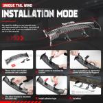 BINB ROAD Car Mini Spoiler Wing, 9.8 Inch Mini Spoiler for Car Funny,Carbon Fiber A