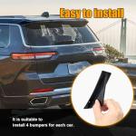 Augeny 4PCS Car Rear Lower Bumper Wing Lip Diffuser, Anti-Crash Curved Shape Auto Shark Fin Spoiler Protector with Screws, Universal Rear Bumper Lip Diffuser Kit for Car SUV Truck (Curved/Black)