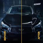 GLOMAX Ceramic Coating For Cars (16 oz.) - Hydrophobic Ceramic Car Wax Spray With Added UV PROTECTION - LONG LASTING Shiny Car Stuff - Spray Wax For Cars With 2 Micro Fiber Towels, Waterless Wash