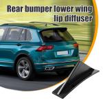 Augeny 4PCS Car Rear Lower Bumper Wing Lip Diffuser, Anti-Crash Curved Shape Auto Shark Fin Spoiler Protector with Screws, Universal Rear Bumper Lip Diffuser Kit for Car SUV Truck (Curved/Black)