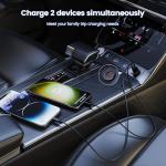 MOSWAG Car Charger, Invisible Cigarette Lighter USB Adapter [All Metal & Mini], 18W&15.5W 2 Port Car Adapter, QC3.0 Dual Port Cigarette Lighter for iPhone 16 15 Samsung S25 Ultra Piexl 7 and More