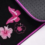 CAR PASS Embroidery Butterfly and Flower Car Floor Mats, Pink Car Floor Mats Universal Fit 95% Automotive,SUVS,Sedan,Vans,for Cute Women,Girly,Set of 4 (Black with Pink)