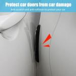 4PCS Car Door Edge Guards, Auto Side Door Protector Car Door Self Adhesive Anti-Collision Trim Strip, Universal Car Body Anti-Scratch Bumper Guard for Car SUV Truck (Black)