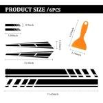 6PCS Racing Stripes for Cars - 2PCS Car Hood Decal + 2 Car Side Decals + 2 Car Mirror Stickers,Water-Resistant Stylish Car Decal Exterior CCar Accessories for Cars,Trucks (Black)