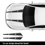 6PCS Racing Stripes for Cars - 2PCS Car Hood Decal + 2 Car Side Decals + 2 Car Mirror Stickers,Water-Resistant Stylish Car Decal Exterior CCar Accessories for Cars,Trucks (Black)