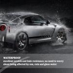 6PCS Racing Stripes for Cars - 2PCS Car Hood Decal + 2 Car Side Decals + 2 Car Mirror Stickers,Water-Resistant Stylish Car Decal Exterior CCar Accessories for Cars,Trucks (Black)