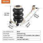 VEVOR Air Jack, 3T / 6600 lbs Triple Bag Air Jack, Airbag Jack with Six Steel Pipes, Lift up to 17.7 inch/450 mm, 3-5 s Fast Lifting Pneumatic Jack, with Long Handles for Car, Garage, Repair