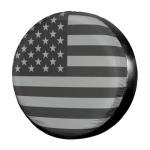 Spare Tire Cover for RV Trailer, 15 Inch Dustproof Leather Wheel Cover for Tire Diameter 27"-29", Waterproof American USA Flag Spare Tire Cover Protection for Truck, Trailer, RV, SUV, Camper (15in)