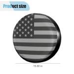 Spare Tire Cover for RV Trailer, 15 Inch Dustproof Leather Wheel Cover for Tire Diameter 27"-29", Waterproof American USA Flag Spare Tire Cover Protection for Truck, Trailer, RV, SUV, Camper (15in)