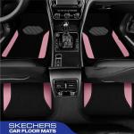 Skechers Car Floor Mats,Waterproof Universal Fit Faux Leather Car Mats,Floor Mats for Cars with Anti-Slip Heel Pad,Fit for SUVs,Vans,Sedans,Trucks,Pink