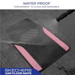 Skechers Car Floor Mats,Waterproof Universal Fit Faux Leather Car Mats,Floor Mats for Cars with Anti-Slip Heel Pad,Fit for SUVs,Vans,Sedans,Trucks,Pink