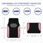 Skechers Car Floor Mats,Waterproof Universal Fit Faux Leather Car Mats,Floor Mats for Cars with Anti-Slip Heel Pad,Fit for SUVs,Vans,Sedans,Trucks,Pink