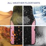 Skechers Car Floor Mats,Waterproof Universal Fit Faux Leather Car Mats,Floor Mats for Cars with Anti-Slip Heel Pad,Fit for SUVs,Vans,Sedans,Trucks,Pink