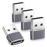 Basesailor iPhone 16 15 Pro Max Car Charger Adapter 4Pack,USB to USBC Adapter Type C Female to A Male Converter for Airpods 4,Apple Watch 10/iWatch,iPhone 14 13 Plus,iPad Mini 7,Samsung Galaxy S24 A54