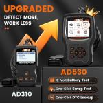 ANCEL AD530 OBD2 Scanner Diagnostic Tool, Universal Check Engine Code Reader with Live Data, Car Diagnostic Tool with Upgraded Battery Tester & All OBD2 Functions for 1996+ Vehicles, Upgraded AD310