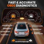 ANCEL AD410 PRO OBD2 Scanner and Battery Tester,2-in-1 Car Diagnostic Tool,Check Engine Light,EVAP Test,Live Data,6V/12V Battery Analyzer with Cranking & Charging System Test for Car Motorcycle