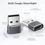 Basesailor iPhone 16 15 Pro Max Car Charger Adapter 4Pack,USB to USBC Adapter Type C Female to A Male Converter for Airpods 4,Apple Watch 10/iWatch,iPhone 14 13 Plus,iPad Mini 7,Samsung Galaxy S24 A54