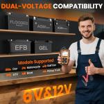 ANCEL AD410 PRO OBD2 Scanner and Battery Tester,2-in-1 Car Diagnostic Tool,Check Engine Light,EVAP Test,Live Data,6V/12V Battery Analyzer with Cranking & Charging System Test for Car Motorcycle