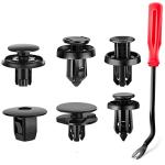 GOOACC 130PCS Car Bumper Retainer Clips & Nylon Fasteners Push Retainer Kit 6 Most Popular Sizes with 1 Fastener Remover Car Fender Replacement for Honda
